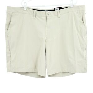 FLX Premium Men's Beige 4-Way Stretch Golf Shorts Size 50 Big Tall Inseam 8 NWT